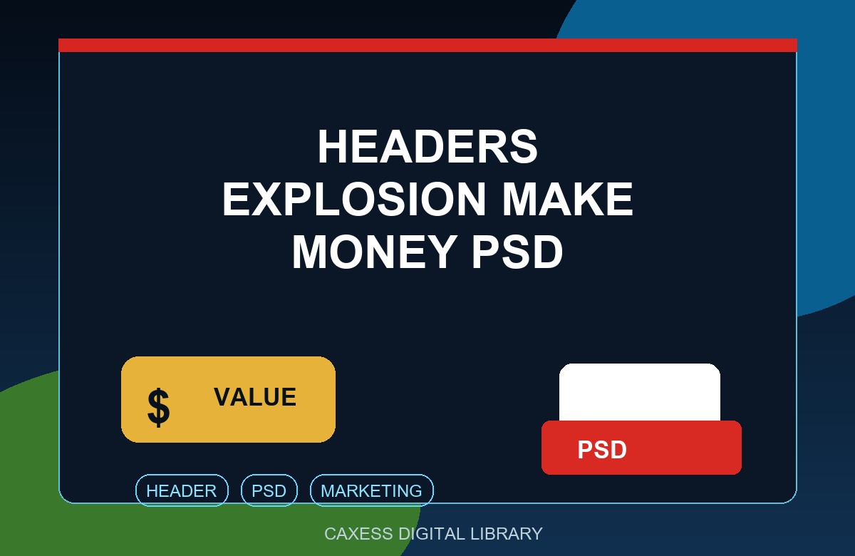 Headers Explosion Make Money PSD document preview
