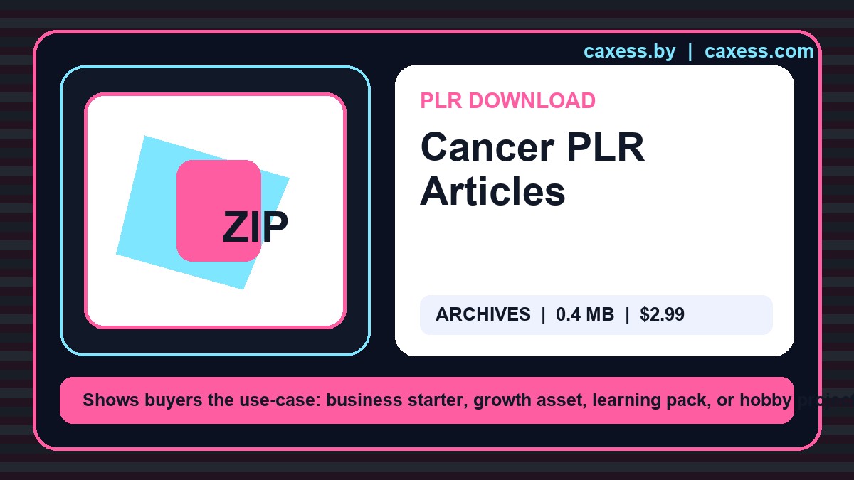 Cancer PLR Articles document preview