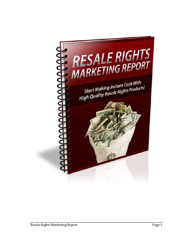 Resale Rights Marketing Report document preview