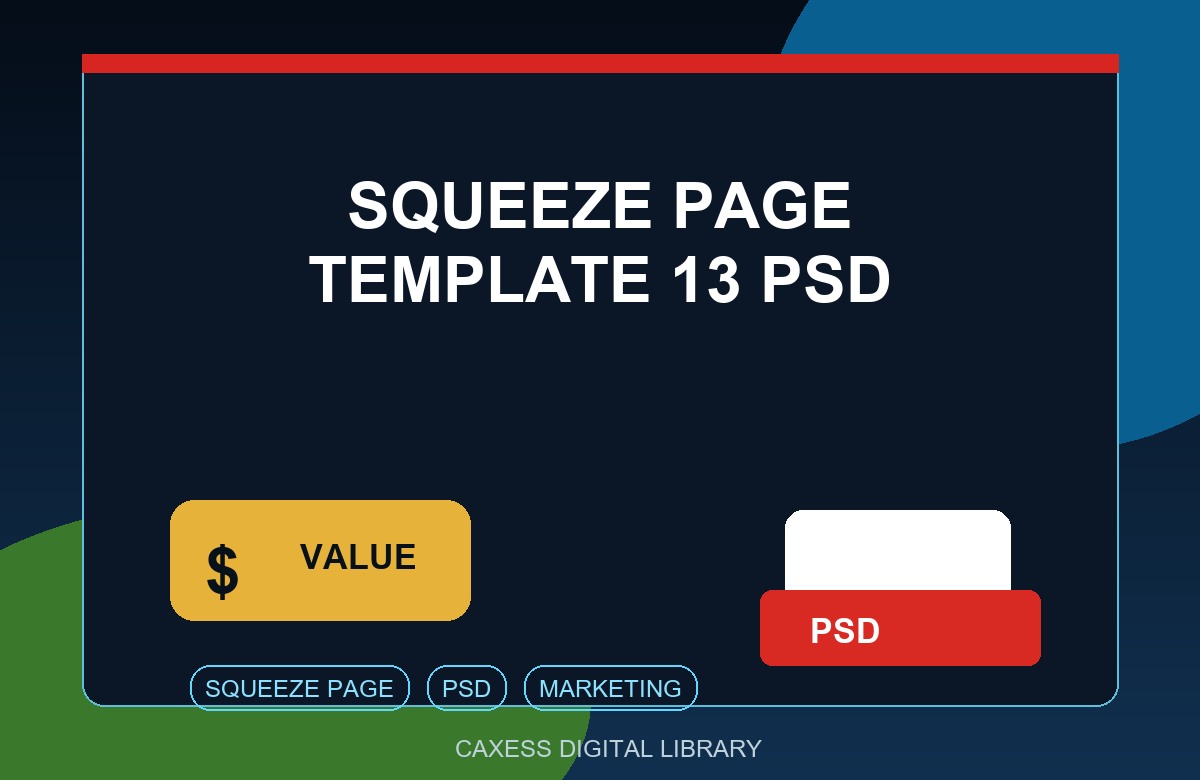 Squeeze Page Template 13 PSD document preview